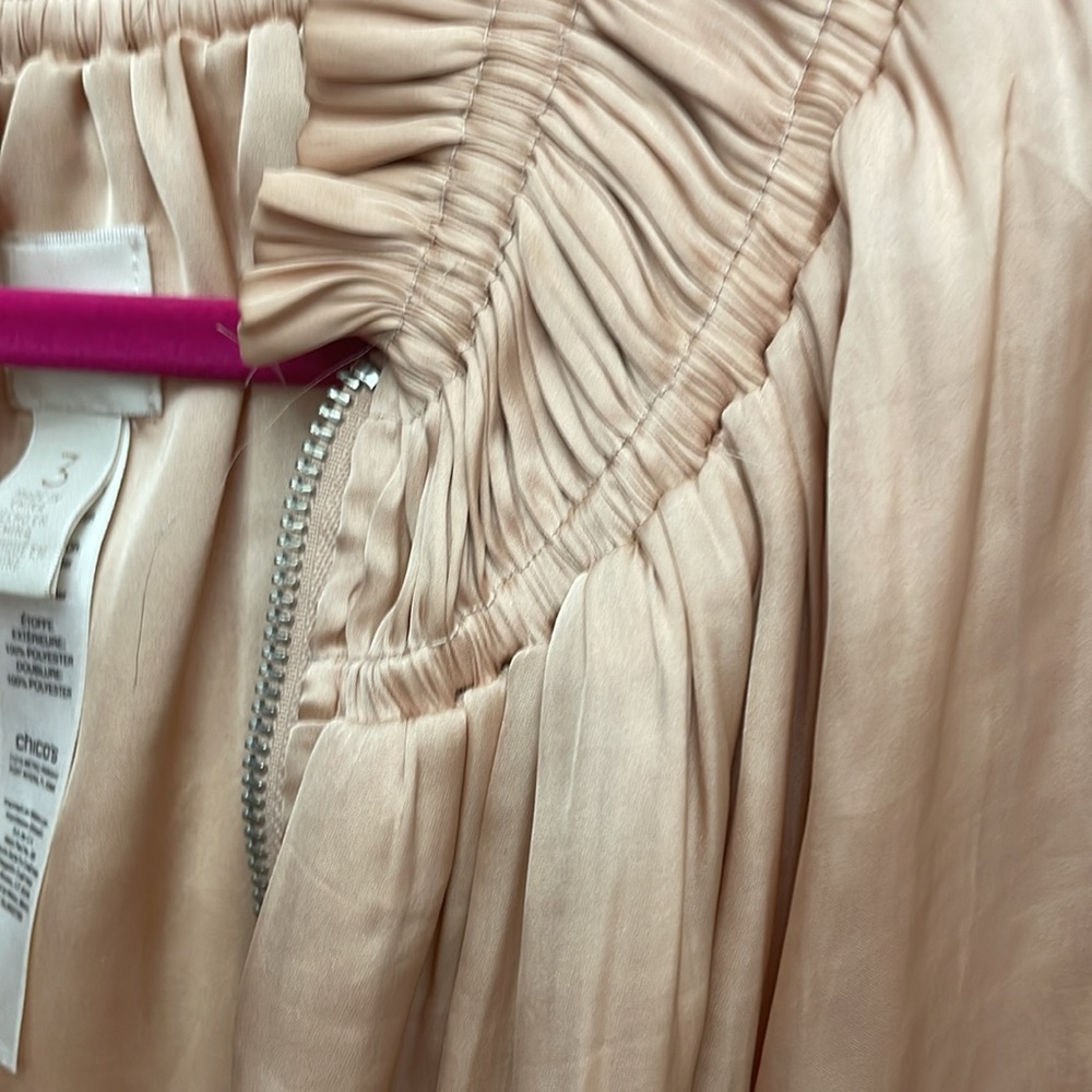 Chico’s peachy Cream Bomber Jacket with Satin Sheen - Picture 2 of 6